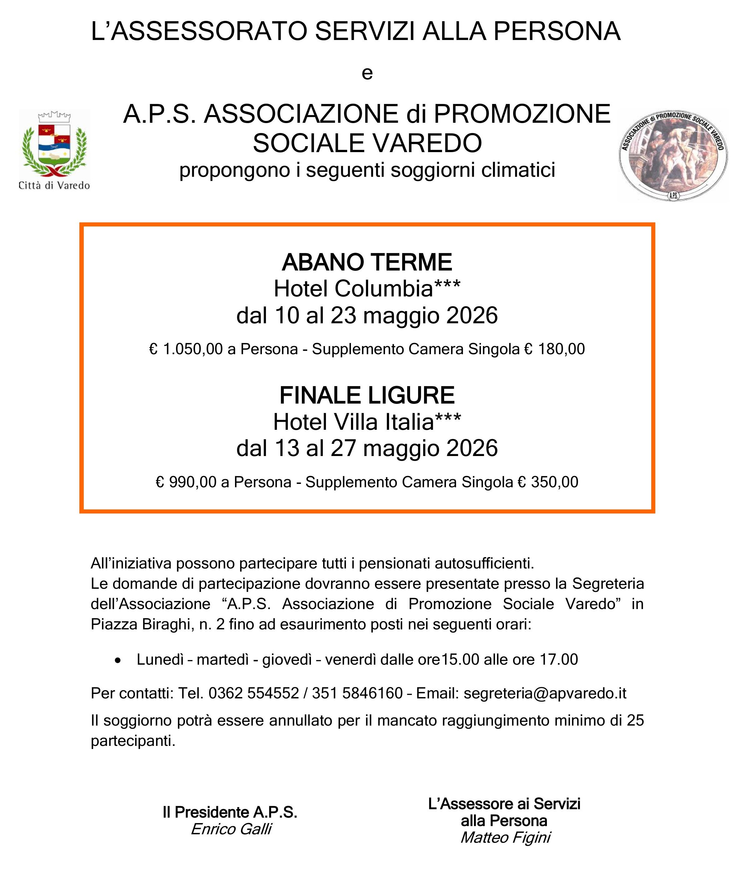 Soggiorni climatici A.P.S.