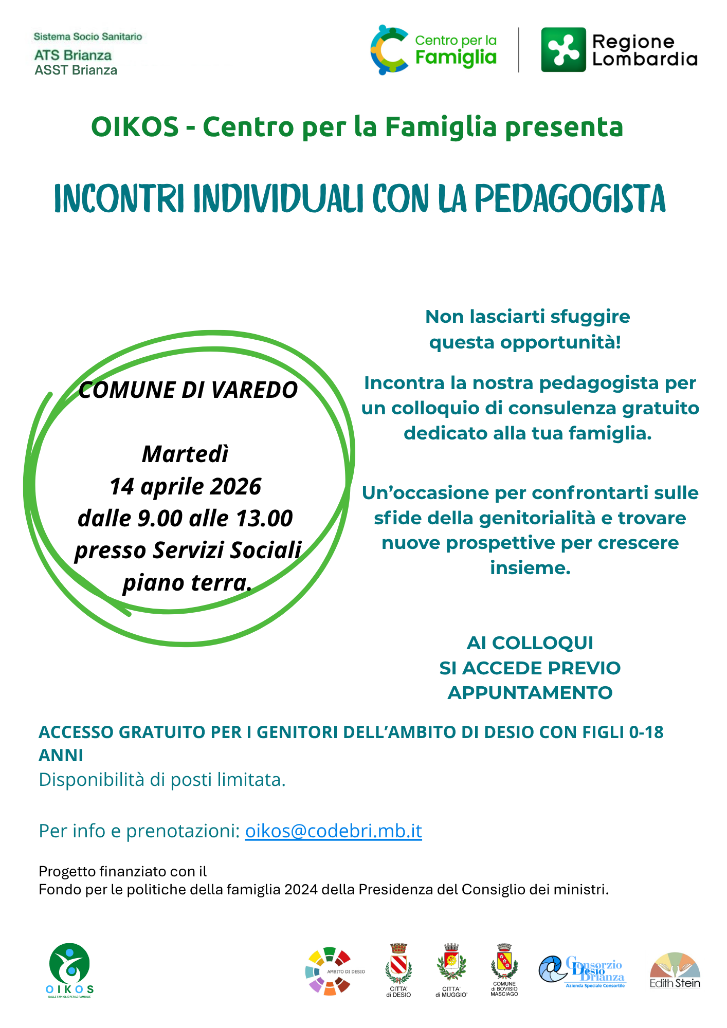 Incontri con la pedagogista